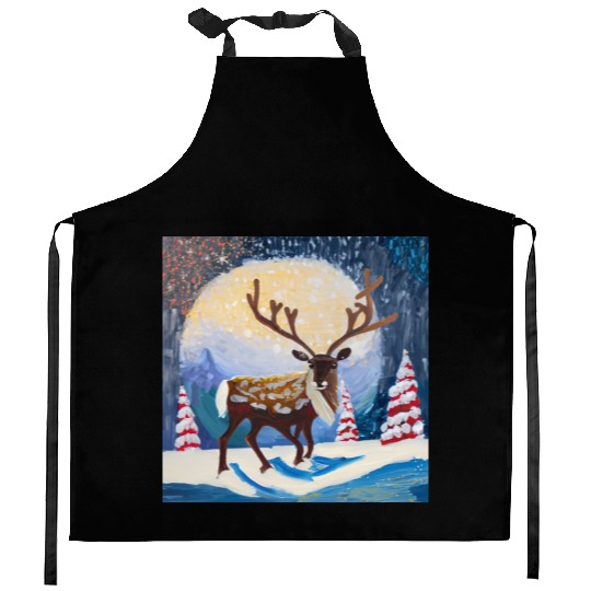 Christmas raider Kitchen Aprons