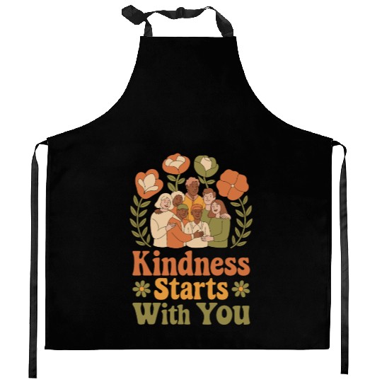 Kindness Starts With You - Diverse Community Kitchen Aprons