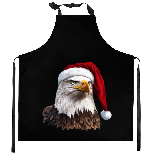 Eagle Christmas / Santa Claus eagle Kitchen Aprons