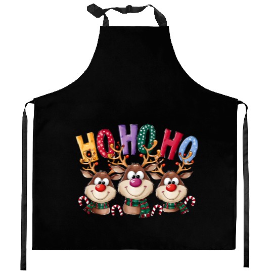 Ho Ho Ho Deer, Merry Christmas Kitchen Aprons
