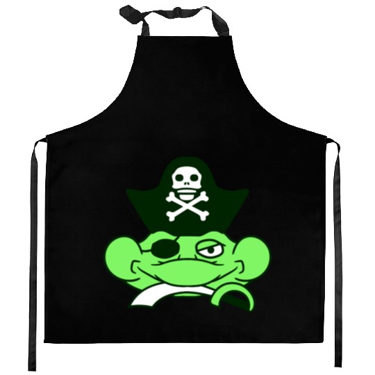 Frog Captain Hat Toad Funny Cool Comic Cartoon Fun Kitchen Aprons