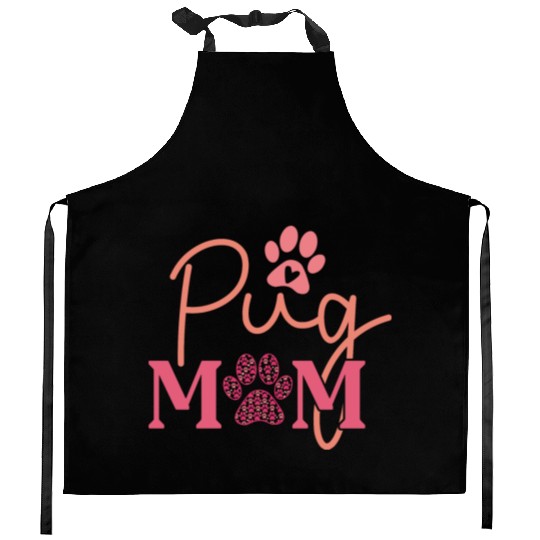 Pug Mom Kitchen Aprons Dog Lover Valentines Day For Dog Mom