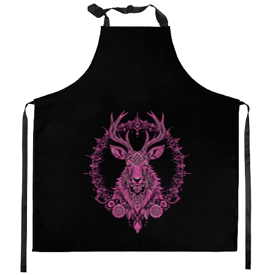 Mandala Hirsch Deer Mystical Madalas Kitchen Aprons