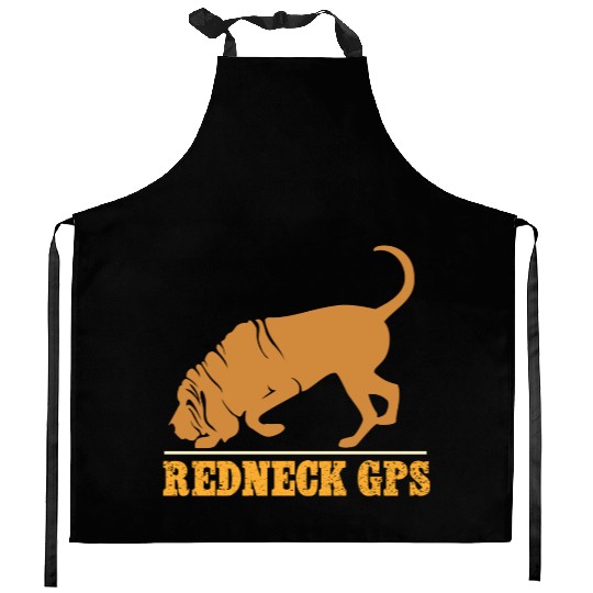 Redneck GPS | Funny Bloodhound | NickerStickers® Kitchen Aprons