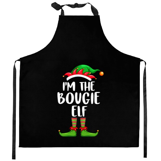 I'm The Bougie Elf Kitchen Aprons Matching Family Christmas