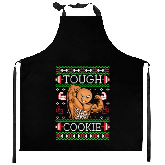 Gingerbread Man Funny Christmas Workout Gym Ugly Kitchen Aprons
