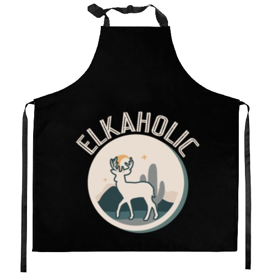 Elk Hunting Elkaholic Hunters Kitchen Aprons