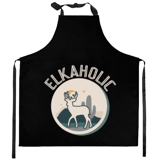 Elk Hunting Elkaholic Hunters Kitchen Aprons