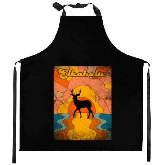 Elk Hunting Elkaholic Hunters Kitchen Aprons