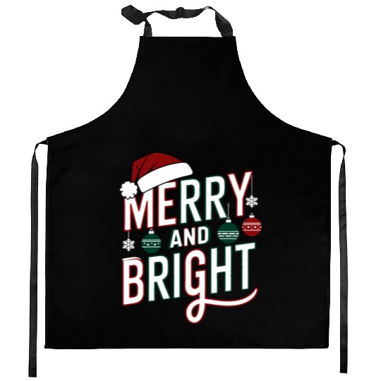 Bright and Merry Holiday Cheer Kitchen Aprons
