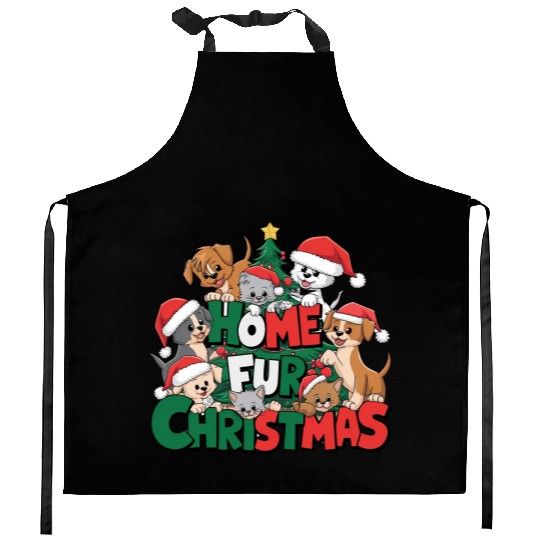 Home Fur Christmas Kitchen Aprons