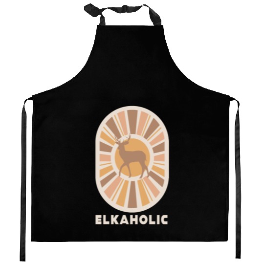 Elk Hunting Elkaholic Hunters Kitchen Aprons