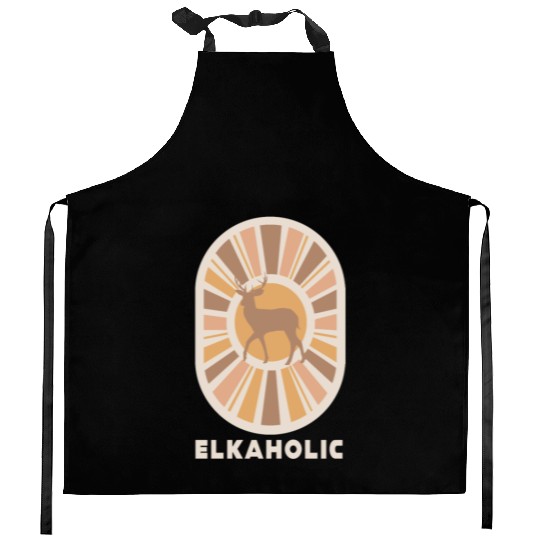 Elk Hunting Elkaholic Hunters Kitchen Aprons