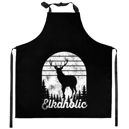 Elk Hunting Elkaholic Hunters Kitchen Aprons