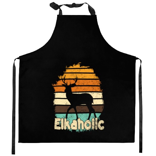 Elk Hunting Elkaholic Hunters Kitchen Aprons