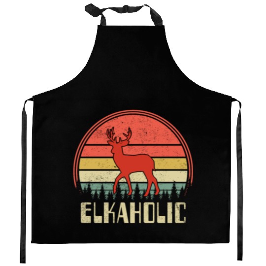 Elk Hunting Elkaholic Hunters Kitchen Aprons