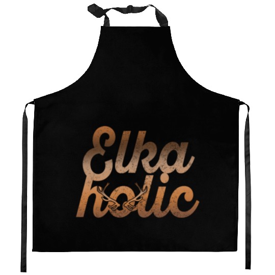 Elk Hunting Elkaholic Hunters Kitchen Aprons
