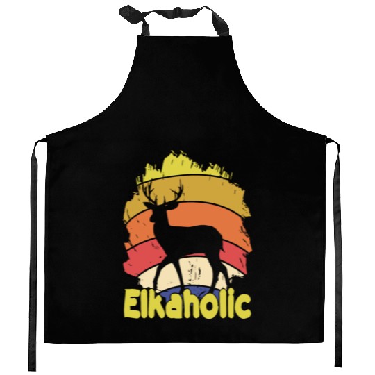 Elk Hunting Elkaholic Hunters Kitchen Aprons