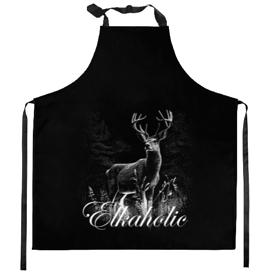 Elk Hunting Elkaholic Hunters Kitchen Aprons