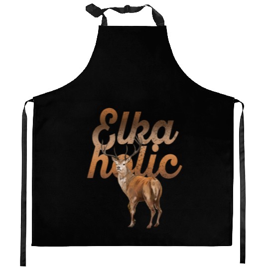 Elk Hunting Elkaholic Hunters Kitchen Aprons