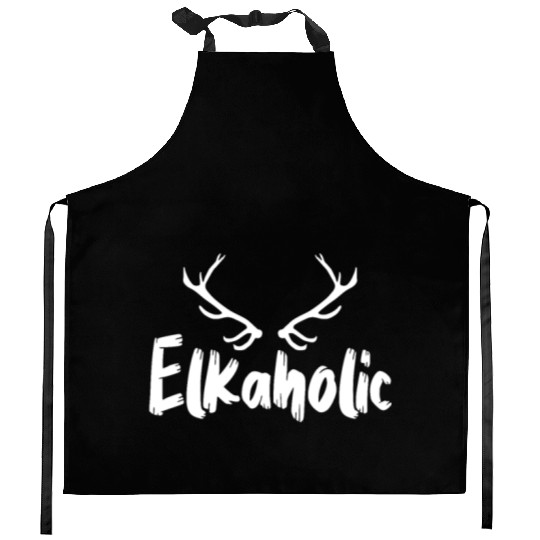 Elk Hunting Elkaholic Hunters Kitchen Aprons