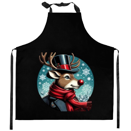 Vintage Red-Nosed Reindeer: Perfect For Christmas Kitchen Aprons