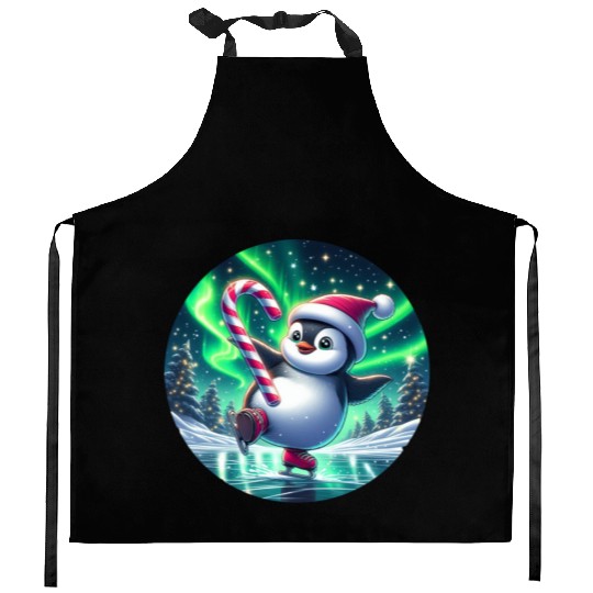 Penguin's Northern Lights Skate Kitchen Aprons