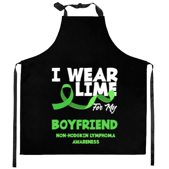 Non-Hodgkin Lymphoma Awareness Wear Lime Boyfriend Kitchen Aprons