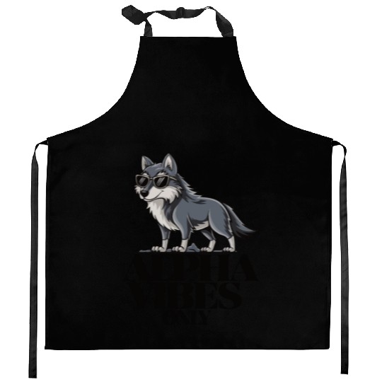 Beautiful gift idea funny quote design Alpha Wolf Kitchen Aprons