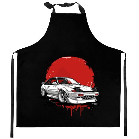 Old School JDM Legend with japanese Sun Kitchen Aprons
