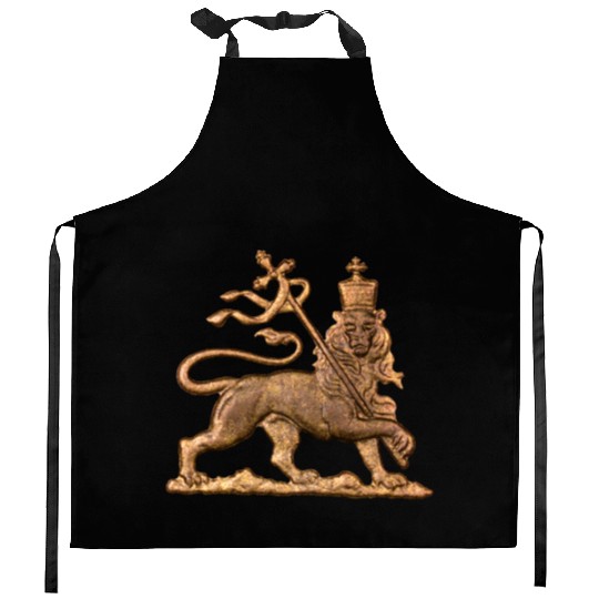 lion of judah goldbronze rasta reggae roots wear Kitchen Aprons