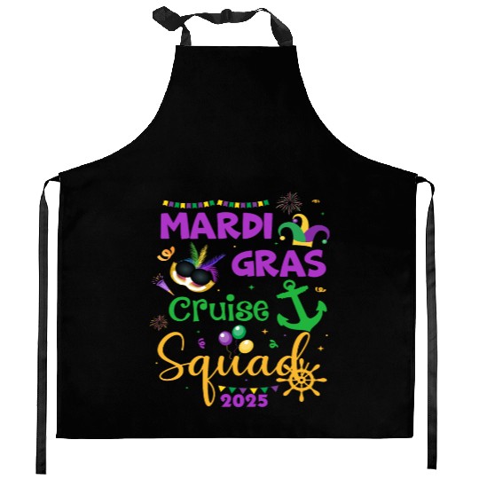 Mardi Gras Cruise Squad 2025 Kitchen Aprons