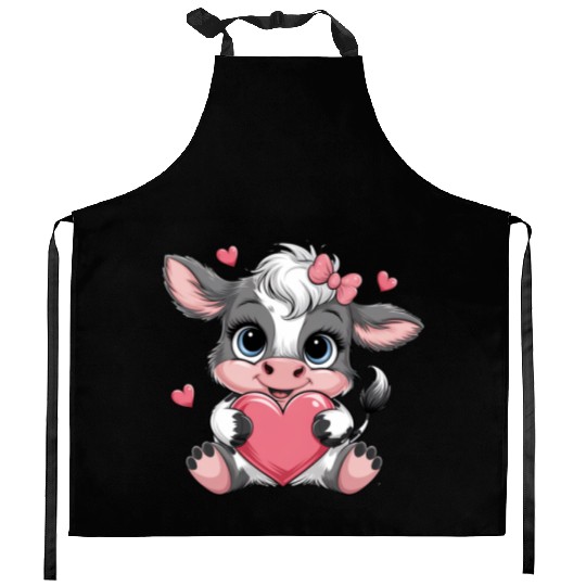 Cow Valentines Kitchen Aprons