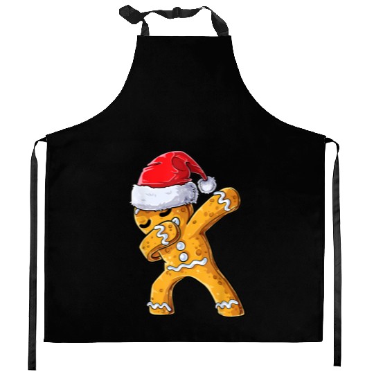 Dabbing Gingerbread Santa Christmas Xmas Cookie Kitchen Aprons
