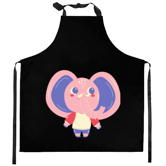 Cute Cardboard Elephant Kitchen Aprons