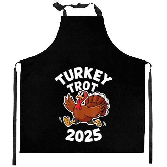 Funny Thanksgiving Turkey Trot 2025 Kitchen Aprons