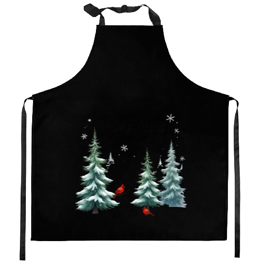 season's greetings Kitchen Aprons