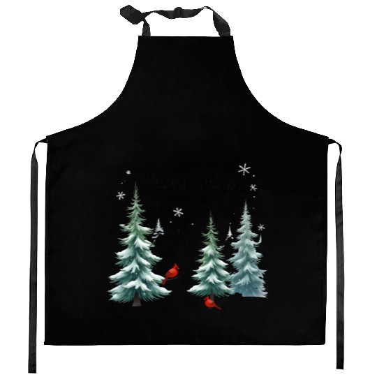 season's greetings Kitchen Aprons