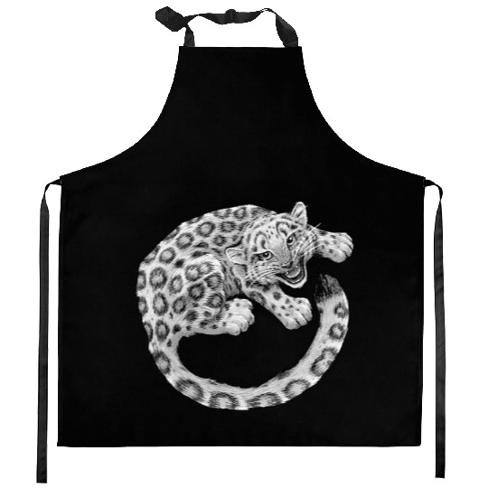 Snow Leopard Cub Kitchen Aprons