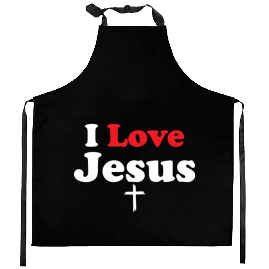 I Love Jesus Christian Christmas Kitchen Aprons