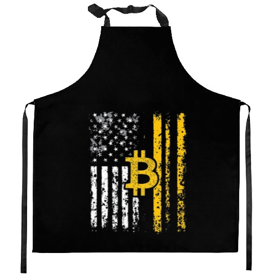 American Bitcoin Blockchain Cryptocurrency BTC Kitchen Aprons