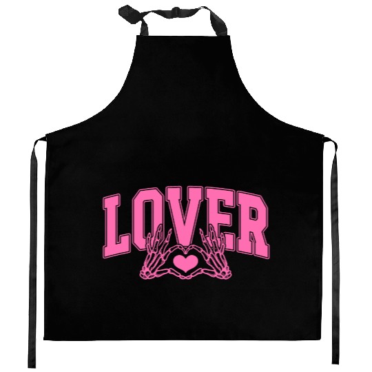 Skeleton Hand Heart Lover Valentine's Day Design Kitchen Aprons