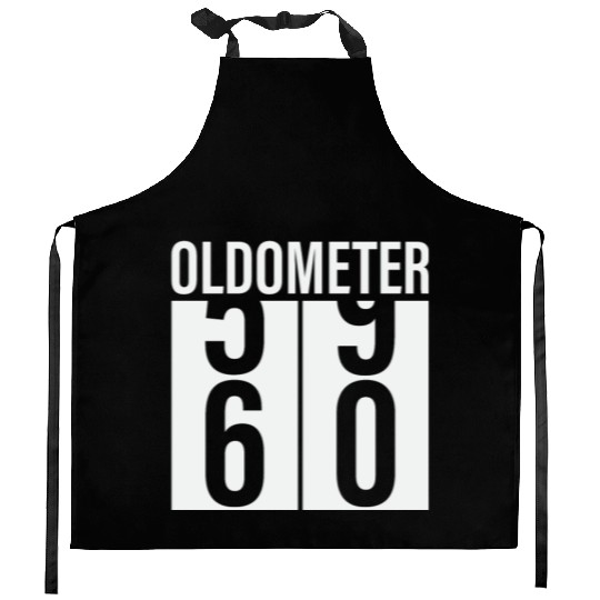 Oldometer Odometer Funny 60th Birthday 60 yrs Joke Kitchen Aprons