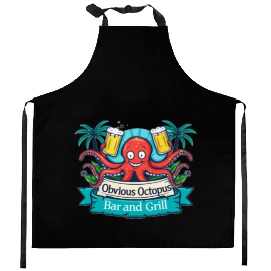 Obvious Octopus Bar and Grill Kitchen Aprons