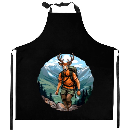 Deer hiking / mountaineering deer Kitchen Aprons