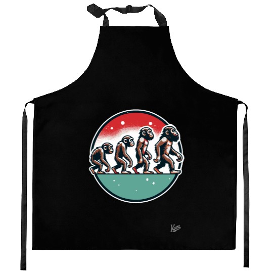 Monkey Evolution Kitchen Aprons