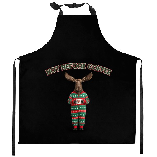 Morning Moose Christmas Kitchen Aprons