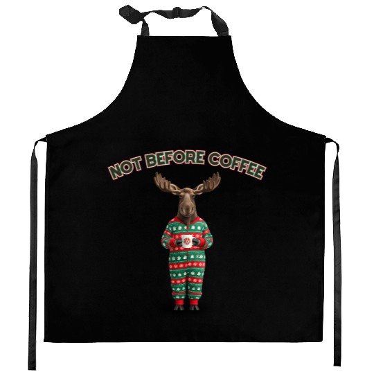 Morning Moose Christmas Kitchen Aprons