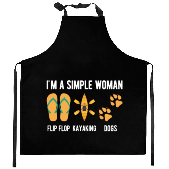 Woman Flip flop Kayaking Dogs Kayak Women Rafting Kitchen Aprons