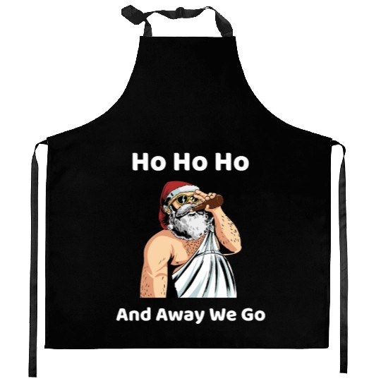 Ho Ho Ho And Away We Go Kitchen Aprons
